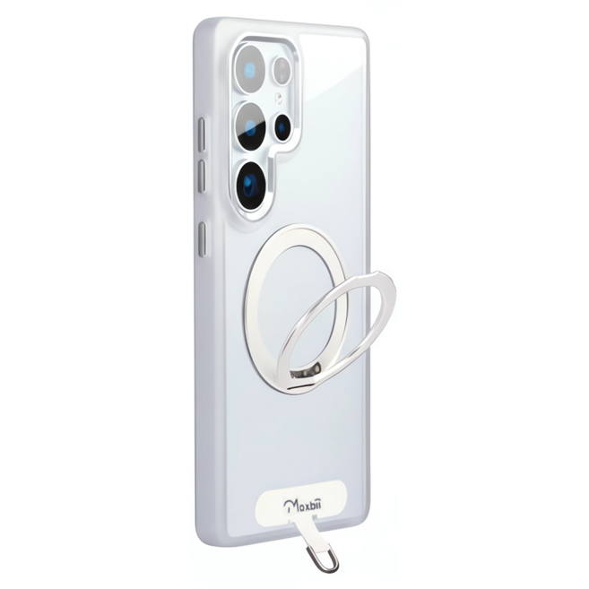 Moxbii YOI系列 智慧型手機 旋轉磁吸支架 保護殼 Samsung Galaxy S26 Ultra 附白掛片 銀月白