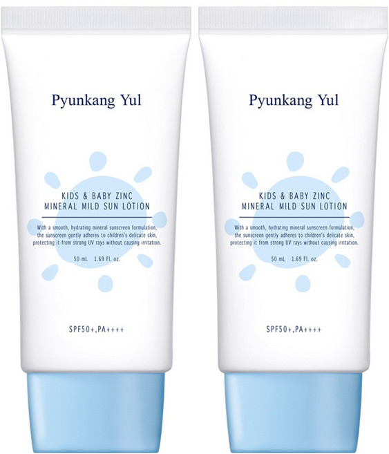 편강율 키즈 앤 베이비 징크 무기자차 마일드 선로션 SPF50+ PA++++, 2개, 50ml