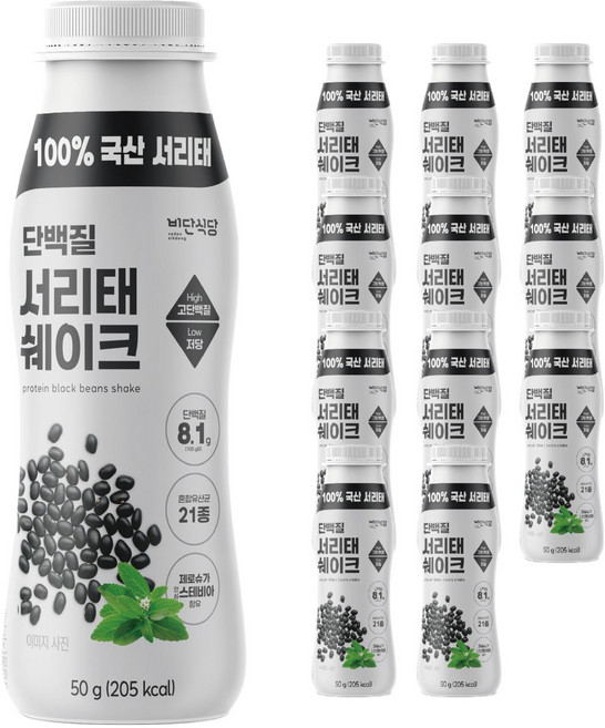 비단식당 한끼식사 단백질 서리태 쉐이크, 50g, 12개