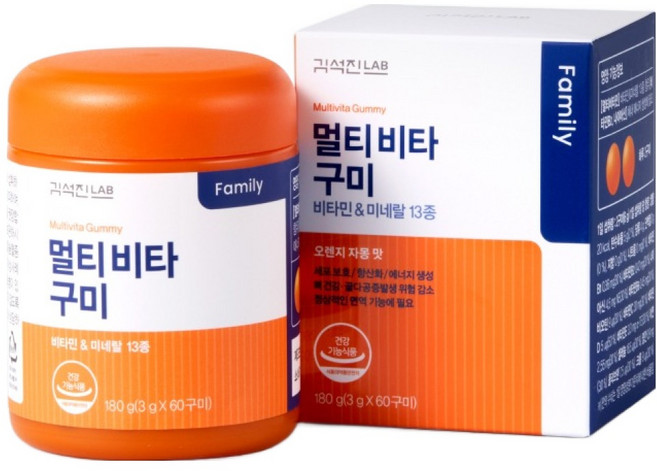 김석진랩 멀티비타 구미 60p, 180g, 1개