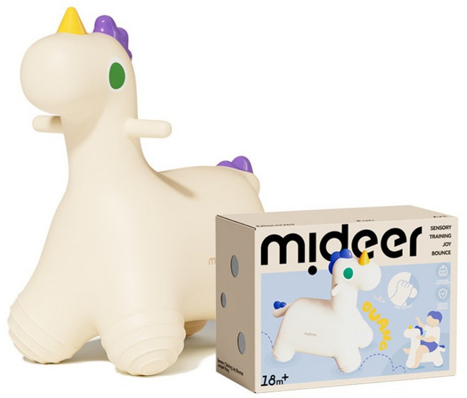 mideer 感統訓練跳跳馬 陽光小飛馬, 白色, 1個