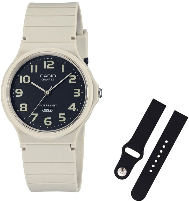 CASIO 卡西歐 學測手錶 + 矽膠錶帶組合 MQ-24UC-8B