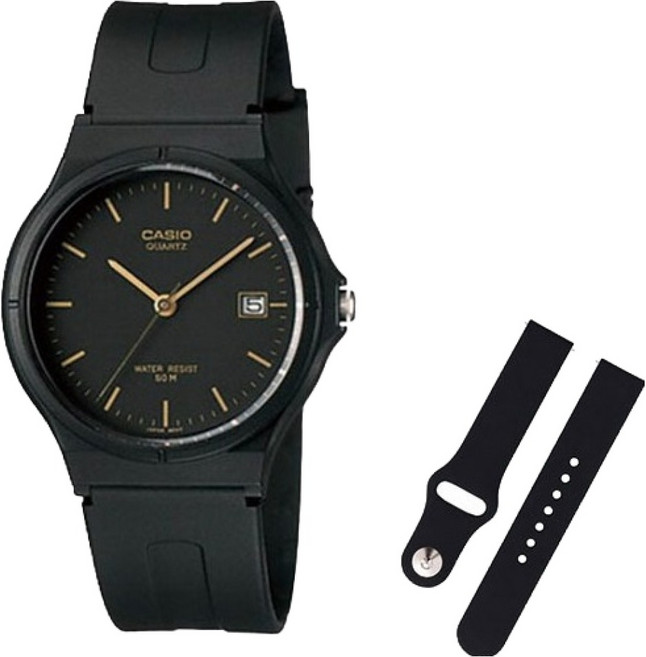 CASIO 卡西歐 學測手錶 + 矽膠錶帶組合 MW-59-1E