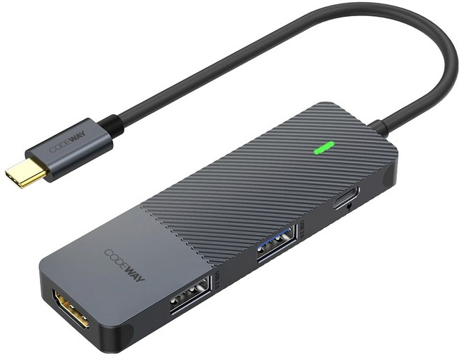 코드웨이 4포트 USB C타입 노트북 멀티허브, 혼합색상, 1개