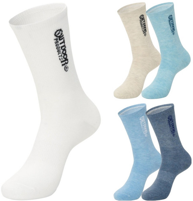 OUTDOOR PRODUCTS 簡約中筒襪5雙組
