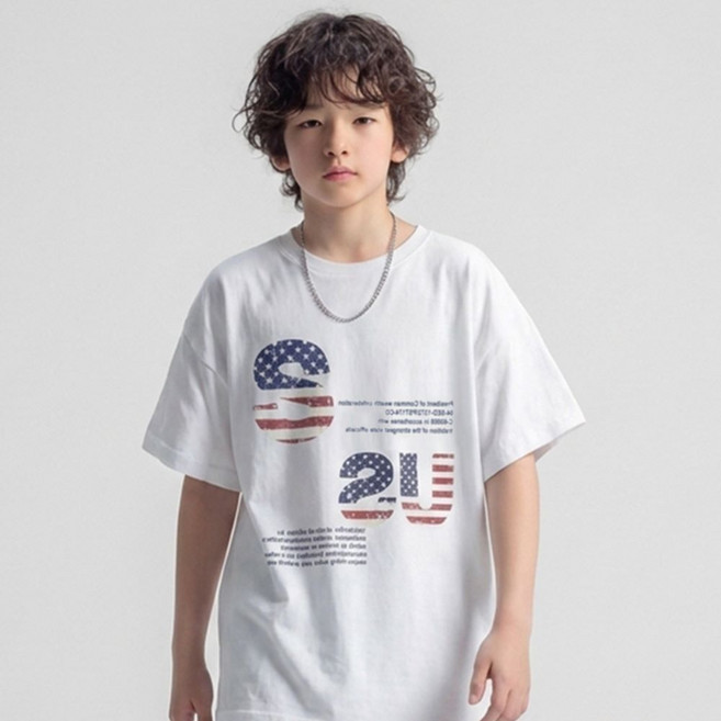Kids Recipe US裂紋寬鬆版短袖T恤