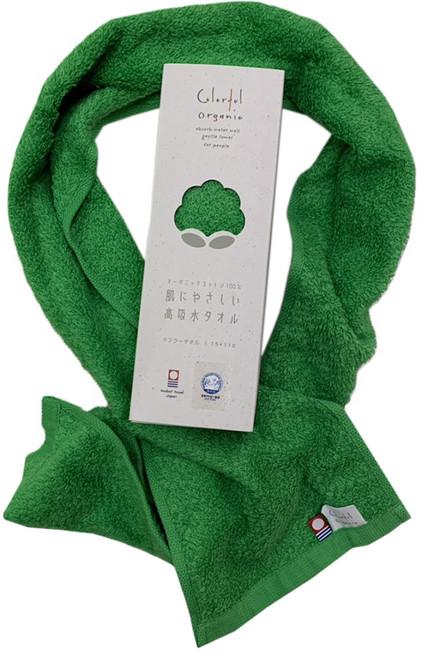 imabari towel 今治毛巾 有機棉細長版運動毛巾 日本製 110 x 15cm, 綠色, 1個
