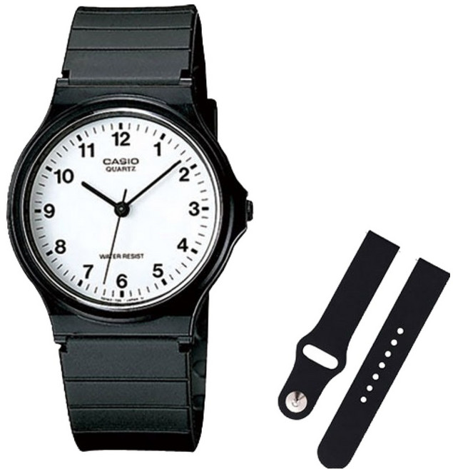 CASIO 卡西歐 學測手錶 + 矽膠錶帶組合 MQ-24-7B