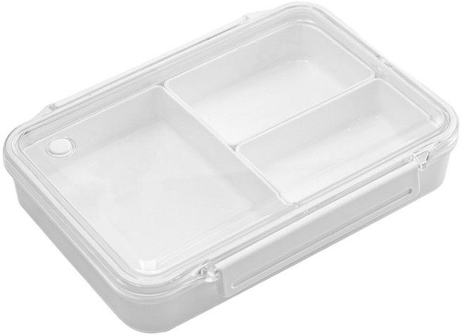 Couselect 分格便當盒/可微波/食品級密封設計/學生上班冷藏保鮮餐盒 950ml, 白色, 1個