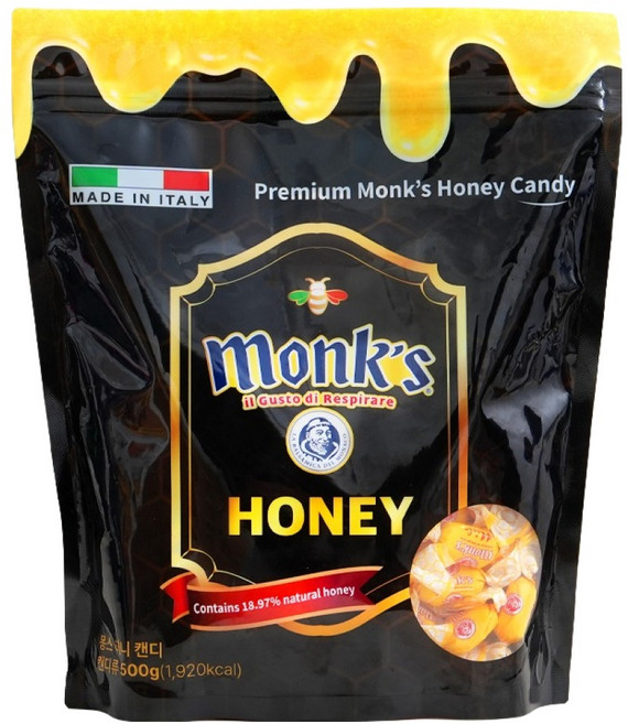 Monks 허니 캔디, 500g, 1개