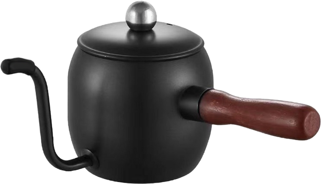 Couselect 304不鏽鋼手沖細口長嘴咖啡壺 黑色, 1個, 壺蓋 + 手柄 + 壺身 + 細口嘴, 500ml