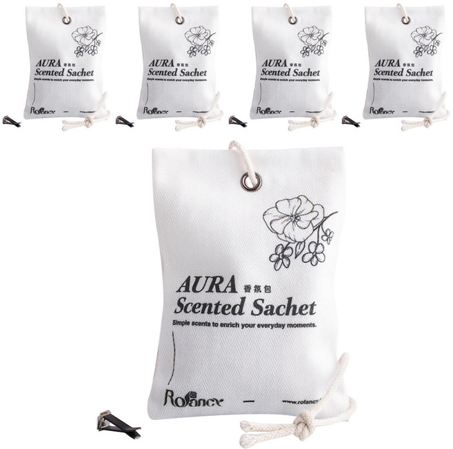Rofancy 洛帆晞 AURA 香氛包5件組 木質沉穩, 50g, 1套, 檀香 + 雪松木琥珀 + 花梨木 + 琥珀烏木 + 黑鴉片