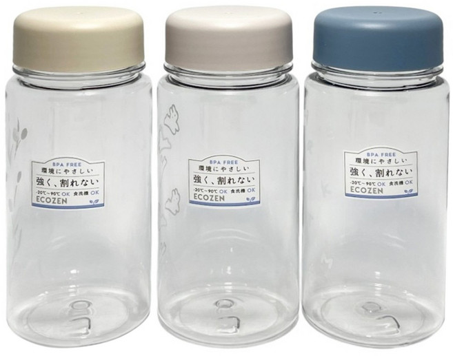 YAMADA 圖案款冷水瓶, 藍色 + 粉色 + 黃色, 3個, 350ml