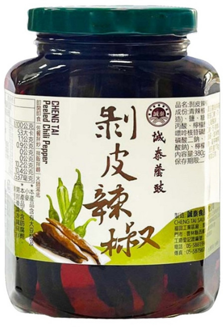 誠泰 剝皮辣椒, 380g, 1個