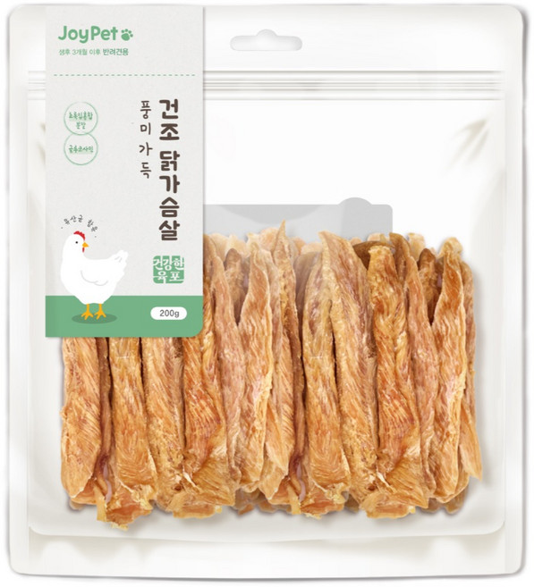 조이펫 강아지 풍미가득 건강한 육포, 닭가슴살, 200g, 1개