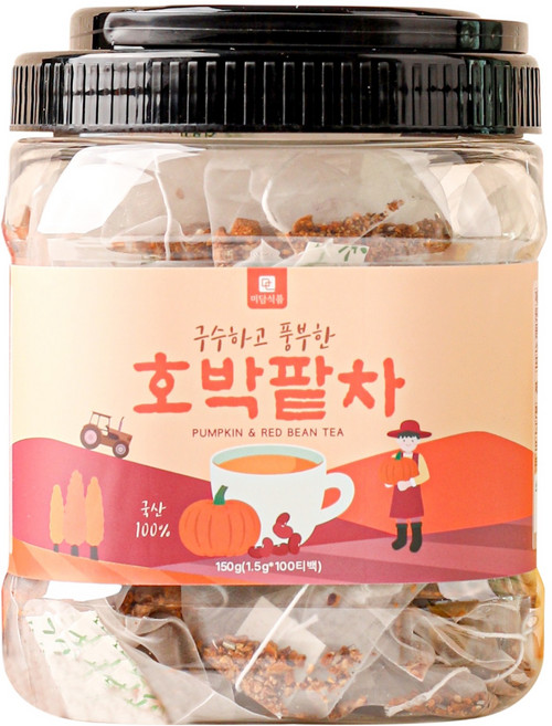 미담식품 호박팥차 삼각티백, 1개, 100개입, 1.5g