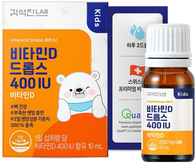 김석진랩 비타민D 드롭스 400IU, 10ml, 1개