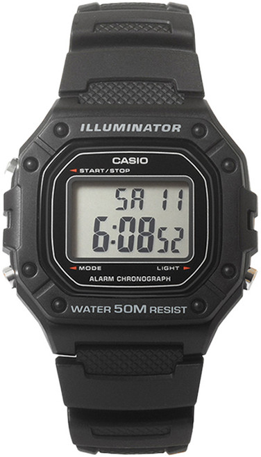 CASIO 卡西歐 樹脂錶帶手錶 W-218H-1A