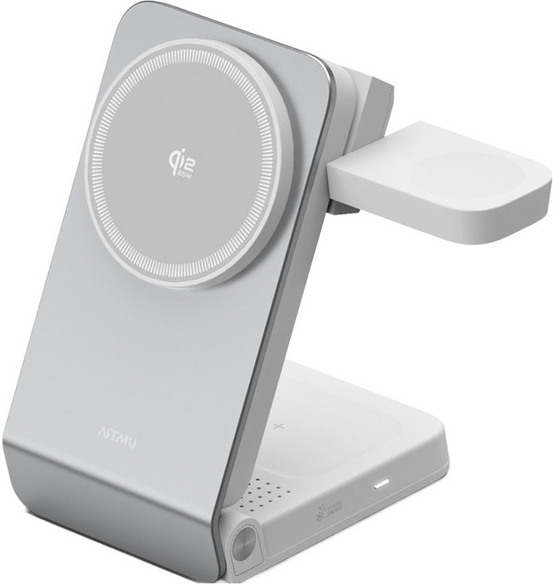 아트뮤 Qi2 25W 3in1 폴더블 맥세이프 초고속 무선 충전기 QW110, WHITE, 1개