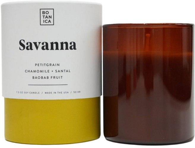 BOTANICA 手工香氛蠟燭, 1件, 221ml, Savanna 苦橙葉