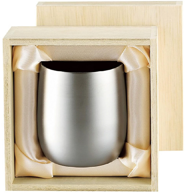 KASUMI 純鈦雙層威士忌杯 附木盒 250ml TW-3, 1個