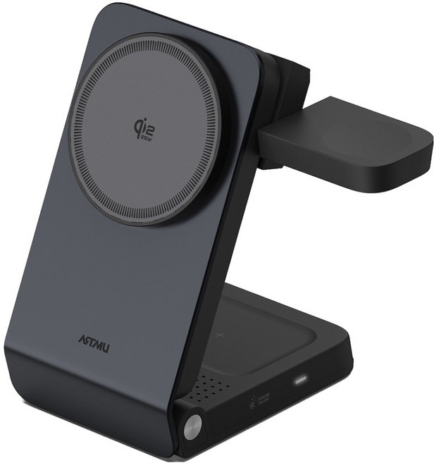 아트뮤 Qi2 25W 3in1 폴더블 맥세이프 초고속 무선 충전기 QW110, GRAY, 1개