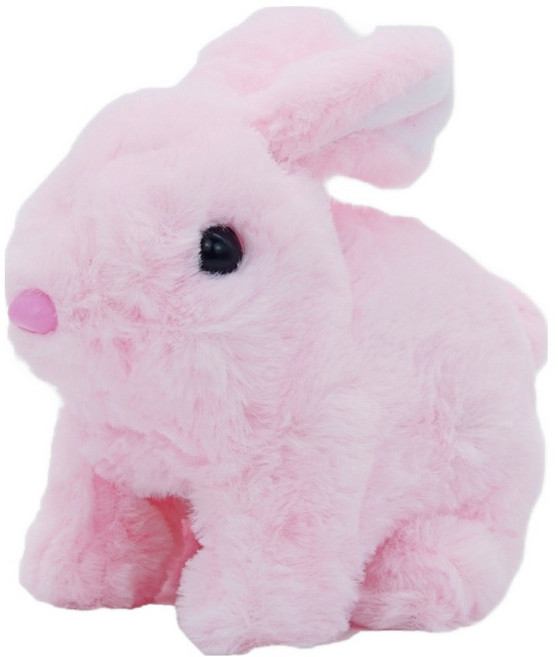 Toyto 會動的兔子動物娃娃, 16cm, 兔子 粉紅色, 1個