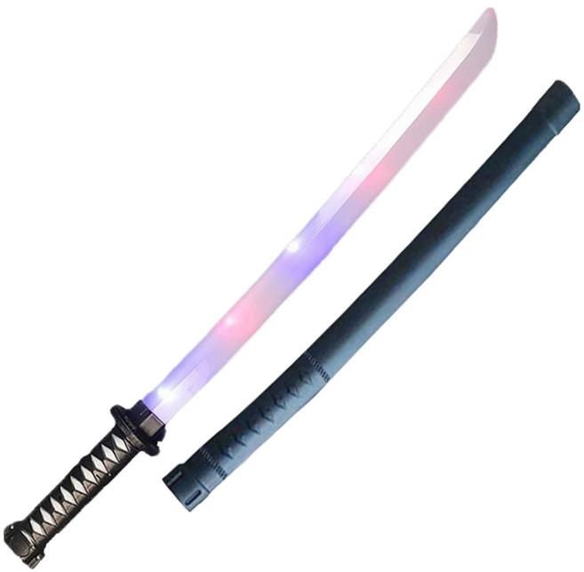 토이토 나이트 LED 사무라이 무사도 장난감칼, 1개, 블랙