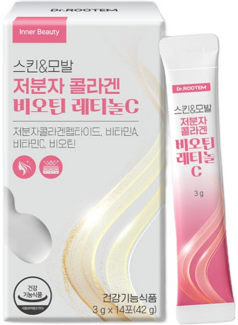 닥터루템 스킨 & 모발 저분자 콜라겐 비오틴 레티놀C 14p, 42g, 1개
