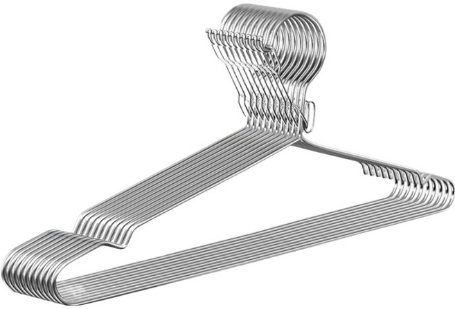 ROI라이프 스테인리스 방풍 논슬립 옷걸이 3.2mm x 42cm, 5개