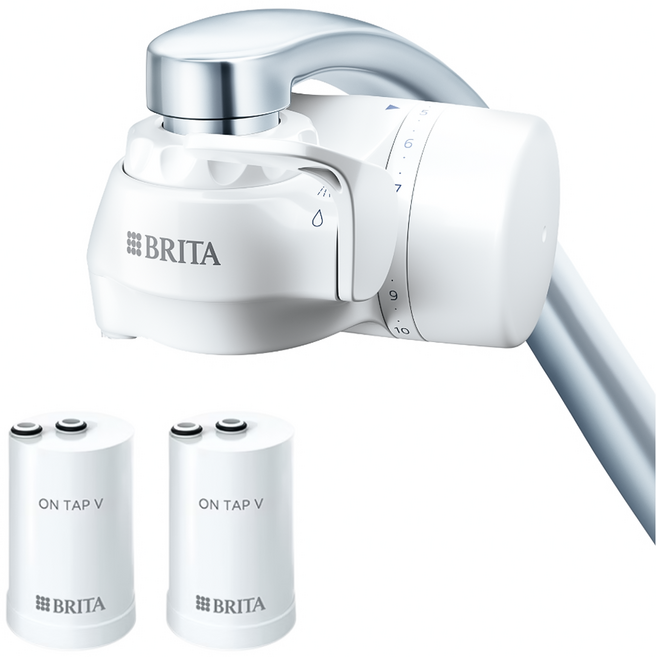 BRITA 4重微濾龍頭式淨水器 + 微濾濾芯 2個 強效除鉛, ON TAP