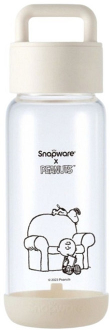 Corelle Brands 康寧餐具 SNAPWARE 提把隨行玻璃杯, SNOOPY 復刻黑白, 1個, 710ml