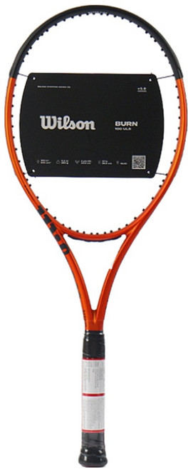 윌슨 번 100 V5.0 100 16x19 라켓 4(1/4) 300g, 오렌지 + 블랙, 1개
