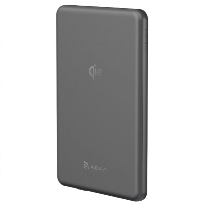 ADAM elements 亞果元素 Qi2 超輕薄行動電源 5000mAh Type-C, 灰色, VIONTA Q5