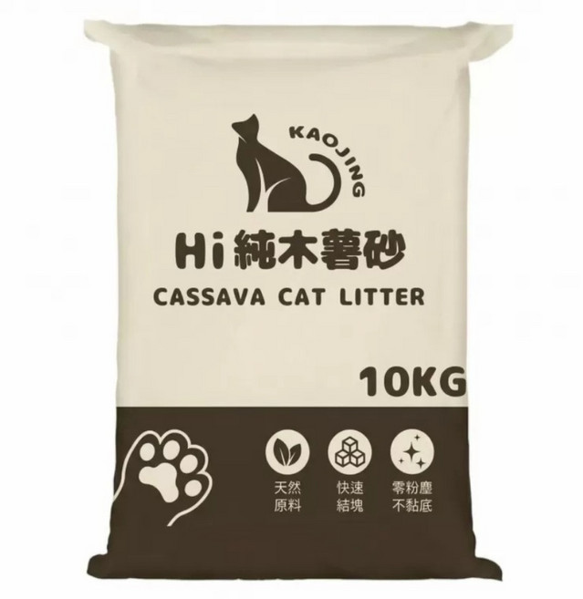 Hi貓砂 純木薯貓砂, 10kg, 1包, 無香