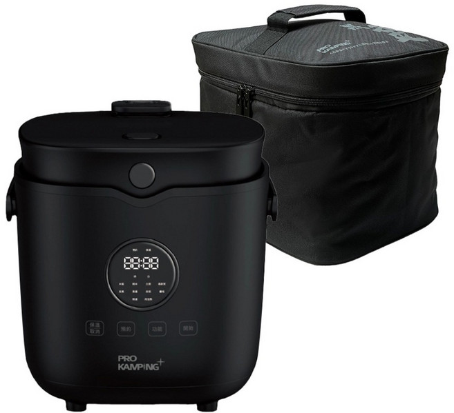 PRO KAMPING 領航家 多功能黑釜陶瓷電子鍋 1.6L 附收納袋, PK-EC4W2L