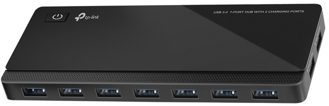 tp-link USB 3.0 7埠集線器 含2充電埠 UH720, 黑色, 1個