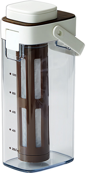 Sumfun 咖啡冷萃壺 冰箱冷水壺, 白色, 1個, 1L
