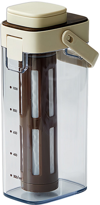 Sumfun 咖啡冷萃壺 冰箱冷水壺, 咖色, 1個, 1L