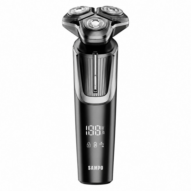 SAMPO 聲寶 4D水洗液晶顯示三刀頭電動刮鬍刀, 黑色, EA-Z2432WL
