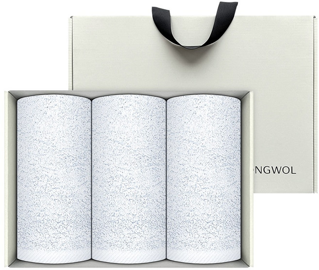 송월타월 베이직 호텔수건 170g x 3p + 손잡이박스 크림 선물세트, 흰색, 1세트