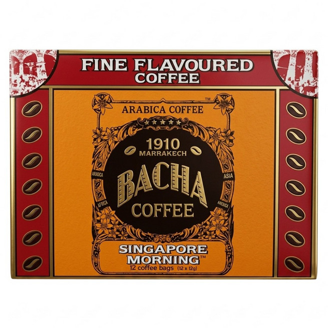 BACHACOFFEE SINGAPORE MORNING濾掛咖啡禮盒, 12g, 1套, 12個裝