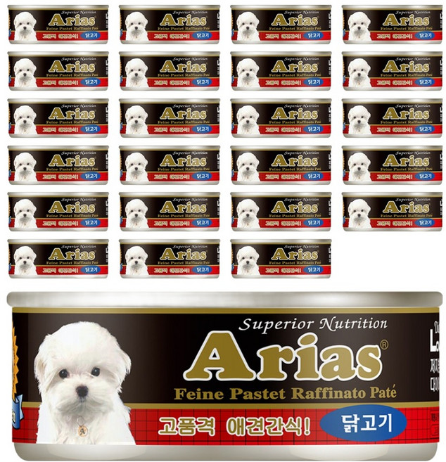 Arias 강아지 원형캔, 100g, 24개, 닭고기
