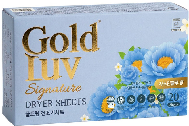 골드럽 건조기시트 자스민블루향, 1개, 20개입