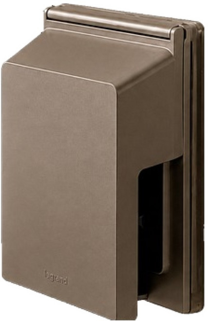 Legrand 羅格朗 Apela 防水插座 2孔 嵌入式 垂直型 防雨型 防滴漏型 浴室室外用插座 深古銅色, 1個