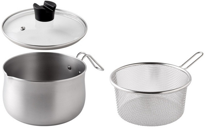 Arnest 逸品物創不鏽鋼3合1萬用料理鍋 + 蓋子 + 濾網, 銀色, 1個, 19cm