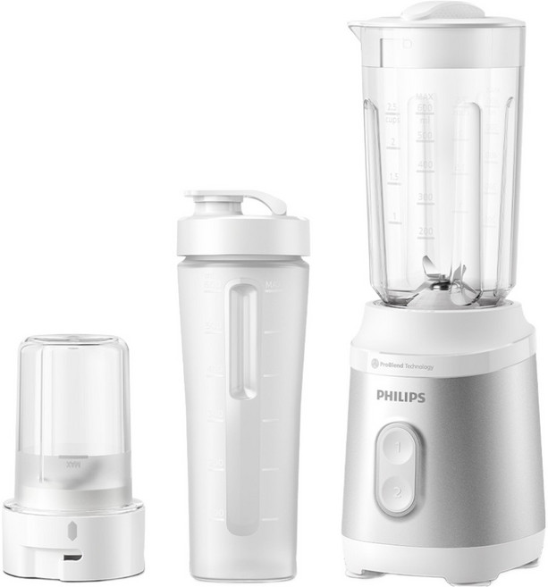 PHILIPS 飛利浦 迷你攪拌機 3000 系列 白色 + 銀色