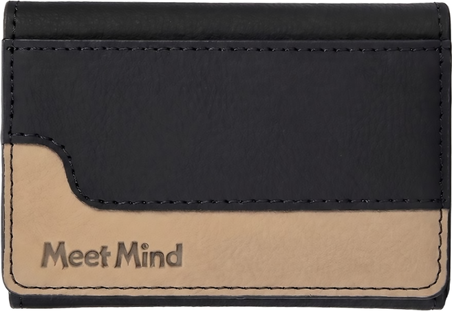 Meet Mind 撞色系列 MagSafe橫式磁吸支架卡套包, 黑色, 1個