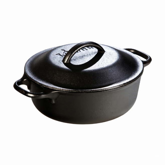 LODGE 美國製雙耳鑄鐵荷蘭鍋 L2SP3 1.9L, 黑色, 1個, 27cm