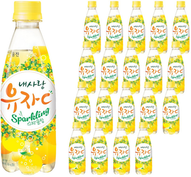 내사랑유자씨 스파클링, 20개, 350ml